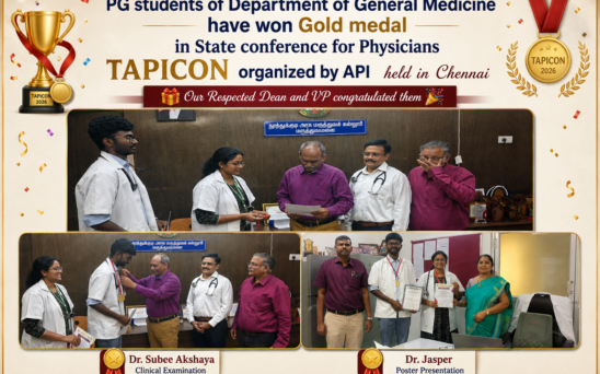 PG Students of the Department of General Medicine Win Gold at TAPICON State Conference 2026