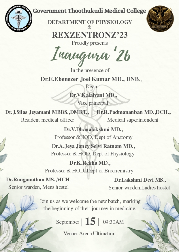 Inaugura ’26 Welcoming the New Batch at Government Thoothukudi Medical College